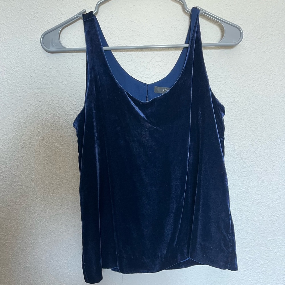 NWT J Crew Velvet Blue Top